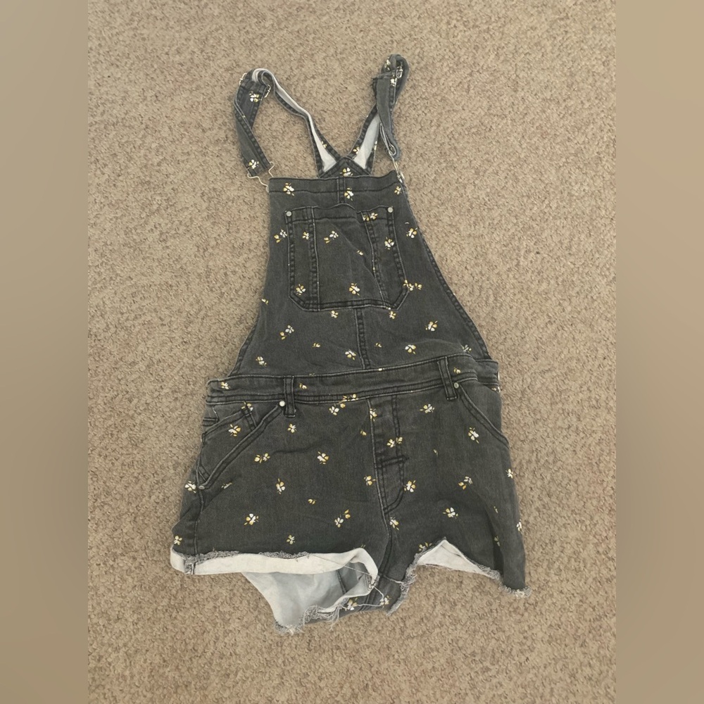 Tinseltown Floral Denim Overalls Size XL